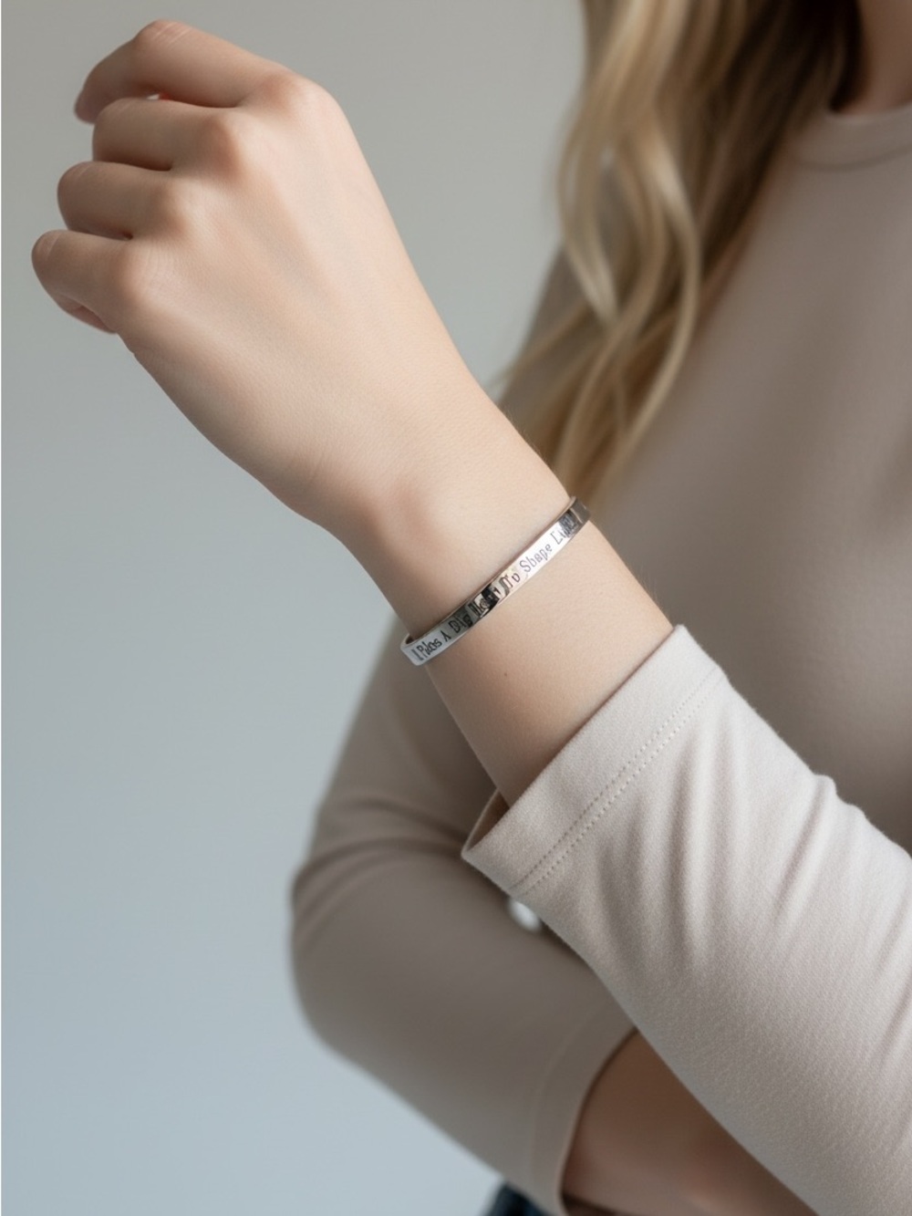 10/24 Sterling Silver Engraved Cuff Bracelet - Sleek Silver Women's Jewelry
